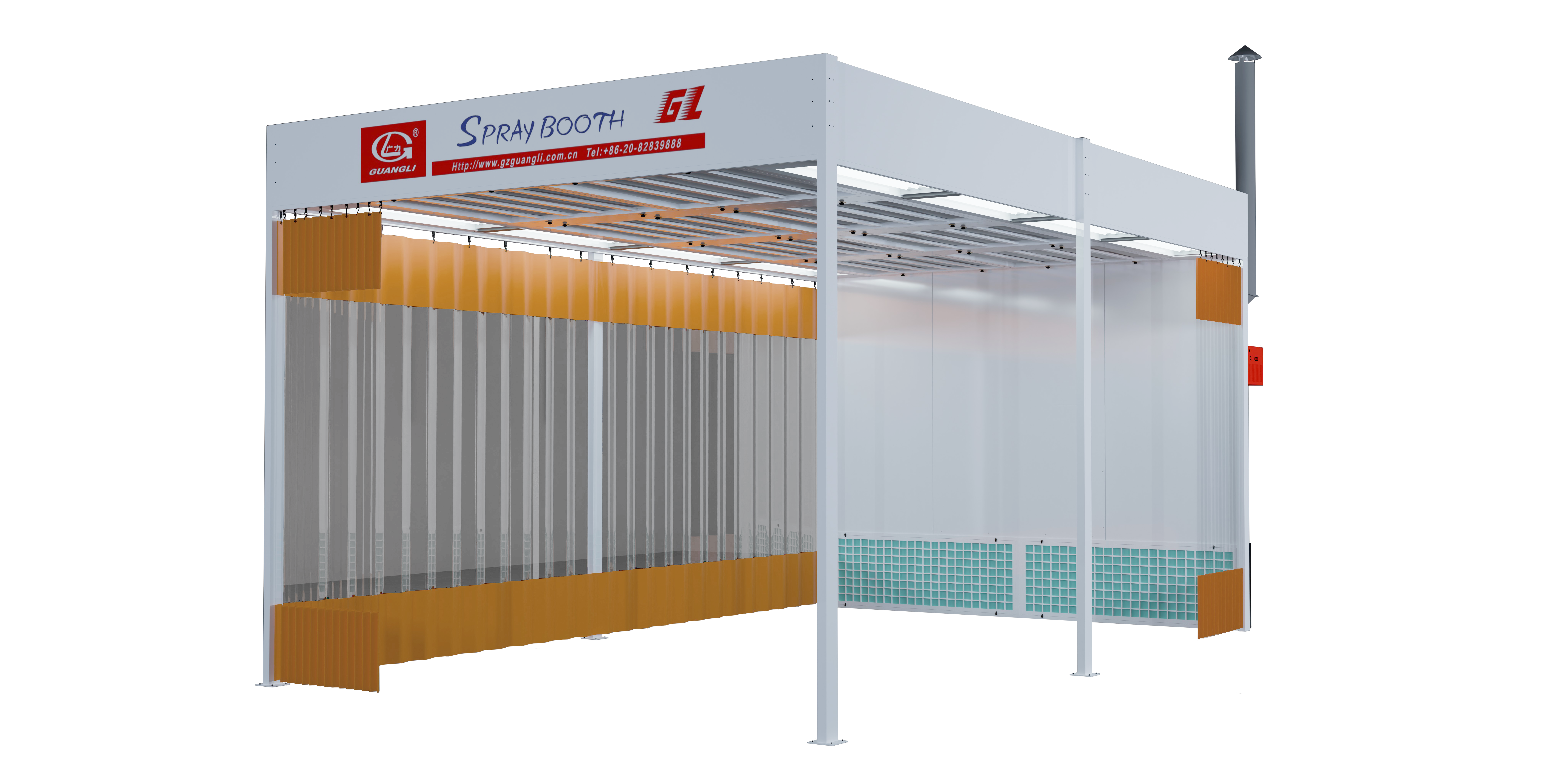 Пост подготовки к окраске с подогревом и верхним пленумом Guangli GL422